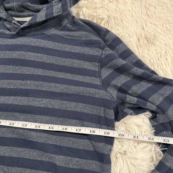 Prana mens blue striped light weight hoodie M beach camp hike - Picture 6 of 9